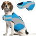W up vest for dogs lifeguard dogs swimming vest swimming training dog life vest ripstop float coat dog life jacket with a rescue handle & reflectors for small medium large dogs (blue l) l