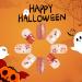 Halloween Glitter Flowers Press-On Nails | Short Square Acrylic Fake Nails | Pumpkin & Ghost Designs | Reusable Glossy Full Cover | Glue-On Stick-On Nails for Women | Style 11 - Buy Online on GoSupps.com