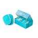 Washable and reusable make-up remote pads from Lilly Skin-rectangular microfiber cleaning and peeling towels for the facial skin-box with 7 pads-ice blue