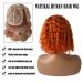 Orange T-Part Bob Wig 8 Inch Brazilian Curly Remy Human Hair Lace Front Wig 180% Density - Buy Online on GoSupps.com