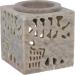 GURU Indian Fragrance Lamp - Essential Oil Diffuser & Tealight Holder | Cream White Bacon Stone Cube Elephant | 7.5x7.5x7.5 cm | Perfect for Aromatherapy & Home Fragrance - Buy Online on GoSupps.com