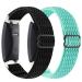 ?2Pack? Elastic Watch Band Compatible with Fitbit Inspire 2/ Inspire/Inspire HR,Woven Soft Nylon Sport Breathable Wristband Replacement Women Men for Fitbit Inspire (Ocean Green-Black)