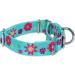Shop Martingale Dog Collar - Floral Design No Pulling Adjustable Medium Size (35.6-53.3 cm) Durable Blue-Green & Sunflower - Perfect for Training - Buy Online on GoSupps.com