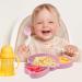 Lanjue Baby Silicone Suction Plate Set with Spoon and Fork - Non Slip Divided Weaning Plates for Toddler, Pink - Buy Online on GoSupps.com
