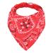 Dog Bandana Headscarves Pet Neckerchief Adjustable for Puppy Small Dog Cat (M Red) M Red