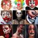 DE LANCI Halloween Scary Clown Makeup Kit - Complete SFX Face Paint Set with Black White Red Body Paint Washable Fake Blood Sponge & Brush for Creepy Clown Skull Vampire Zombie Looks - Buy Online on GoSupps.com