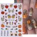 8 Sheets Pumpkin Nail Art Stickers | 3D Self-Adhesive Autumn Leaves & Harvest Designs | Thanksgiving Nail Decals for Women & Girls - Buy Online on GoSupps.com