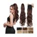 Ponytail Extension Synthetic Ponytail Hair Extension 24inch Long Wavy Curly Ponytail Hair Extension Clip In Body Wave Drawstring Ponytail Hairpiece for Woman Ponytail Hairpiece for Women (Color : Bl 24inches Bleach blonde