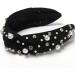 WantGor Pearl Knotted Headband Women Rhinestone Embellished Hairband Elegant Wide Top Knot Bride Headbands Headpieces Party Fashion Elegant Ladies Hair Band Hair Hoop Accessories (Black) - Buy Online on GoSupps.com