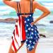 Women's American Flag Tie Dye Tankini Swimdress with Boy Shorts - Blue (Size Small) - Buy Online on GoSupps.com