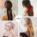 2 PCS Red Black Hair Scrunchies Scarf Set | Satin Silk Elastic Hair Bands Ponytail Holder for Women Girls - Buy Online on GoSupps.com