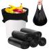 Fyy garbage bags garbage bags with a handle waste bags | 5 roll |100 pieces |4 gallon waste bags garbage bags garbage bags for bathroom kitchen bedroom toilet office black 46*62 cm-4 gallons (black)