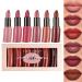 KIMIEYE 6Pcs Matte Lipstick Gift Pack Set Long Lasting Moisturizing and Waterproof Crayon Lipstick Smooth Texture Matte Finish Up to 24 Hours Wear 0.74oz (SET A)