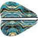 Turquoise Blue Gold Marble Velvet Hair Cap - Quick-Dry Hair Towel Wrap for Men & Women | Travel & Home Use - Buy Online on GoSupps.com