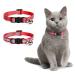 Nobleza Reflective Cat Collars with Bell Quick Release Safety Buckle Kitten Collar Adjustable 20-30cm Suitable for All Girl Boy Cats Kitten Pet (2 Pack Red)