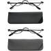Hubeye 2 Pairs Half Moon Reading Glasses Metal Slim Half Frame Lens Ultra Thin Readers With Spring Hinges for Men and Women 2.50 Black/Gray 2.5 Dioptres