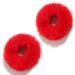 2 Pcs Women Furry Elastic Faux Rabbit Hair Scrunchies Fluffy Ponytail Holder Pompom Ball Hair Bands Ties For Girl Hair Accessories (Red)
