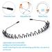 10 Unisex Black Wave Metal Hair Ties - Slip-Resistant Elastic Headband Accessories for Outdoor Sports & Yoga - 10 Piece Set - Buy Online on GoSupps.com