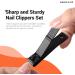 Professional Nail Clippers Set with Glass Nail File - Ultra Sharp Fingernail & Toenail Cutter for Men & Women (Black) - International Shipping Available - Buy Online on GoSupps.com