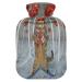 Cat Skier in the Lollipop Forest Hot water bottle with soft fleece cover 2 litre hot water bag for hot and cold compresses