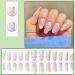 24 Pcs Almond Shaped False Nails with Glue | Green Purple Swirl Blue Purple Waves | Full Cover Acrylic Fake Nails | Nail Art for Women and Girls - Buy Online on GoSupps.com