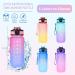 ROISDIYI Kids Water Bottle 20oz with Straw | BPA-Free & Leak-proof | Motivational Reusable Water Bottle for School | One-handed Opening Straw Lid | Anti-dust Spout Cover | Blue - Buy Online on GoSupps.com
