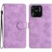 Folding Flower Pattern Cover for Redmi 10C PU Leather Protective Case with Stand Card Slots & Magnetic Closure Violet - Buy Online on GoSupps.com