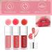 3Pcs Glass Lip Plumping Oil Set - Hydrating & Tinted Lip Balm with Big Brush Head | Nourishing & Repairing Shine Primer Lip Tint - Buy Online on GoSupps.com