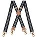 Dresime Caporal carrier for men with 4 strong hook clips x shape elastic adjustable braces for men and women working pants strong motorcycle pants overalls jeans B stripes a