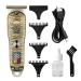 Professional Barber Scissors Engraving Retro Oil Head Digital Display Hair Clipper Electric Clippers Metal Body Portable Razor(Skeleton)