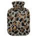 Heat bottles with cover Leopard crowbar plaid warming bag for pain relief sore muscles arthritis heat bottle of water bags 2 liters
