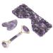 Gua Sha Board Purple Metal Holder Scraper Fillet Face Roller Massager Beauty Massager Set for Face for Neck for Forehead for Eye