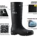 HISEA Men's Steel Toe PVC Rubber Rain Boots - Waterproof, Slip Resistant Knee Boots for Outdoor Work, Fishing, Agriculture & Industrial - Size 10, Black - Buy Online on GoSupps.com