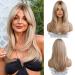 Esmee Long Straight Blonde Wigs for Women Layered Synthetic Hair Ombre Wig with Dark Roots for Daily Party Cosplay Wear -20 Inches Blonde Layered 20 inch