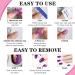 24Pcs Short French Tip Purple Butterfly Press on Nails - Glossy Acrylic Full Cover False Nails for Women and Girls - Buy Online on GoSupps.com