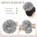 Fine Hair Parts with Rubber Band | Dutt Hair Tie & Curly Hair Extensions for Women | Black Mix Gray Tips - 38g - Buy Online on GoSupps.com