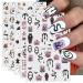 JMEOWIO 9 Sheets Halloween Nail Art Stickers Decals Self-Adhesive Cute Ghost Snake Nail Supplies Nail Art Design Decoration Accessories