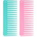 Large Hair Detangling Comb Wide Tooth Comb for Curly Hair Wet Dry Hair, No Handle Detangler Comb Styling Shampoo Comb (Cyan, Pink) Cyan,Pink