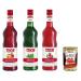 Toschi Strawberry Mint Pomegranate Syrups for Cocktails - 3 x 1 Litre + Italian Gourmet Polpa 400 g