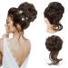REECHO Messy Bun Hair Piece Tousled Updo Elastic Hair Bun Hair Piece for Women Synthetic Messy Hair Bun Donut Accessories Scrunchies - Chestnut Brown