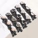 Hair Clip Set - 5 Braided Mini Clips with Crystal Flower | Kolibri Double Layer Fashionable Hair Accessories for Women & Girls - Buy Online on GoSupps.com