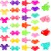 50 Pieces Self Hinge Barrette Plastic Hair Barrette Colorful Girl Hair Clips Barrette Random Color Cartoon Hairpin Girl Hair Accessories (Heart, Bowknot, Flower, Butterfly)