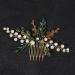 Bridal Emerald Crystal Pearl Hair Comb - Handmade Wedding Rhinestone Side Clip for Bride | Fashion Hair Accessory for Wedding Prom - Buy Online on GoSupps.com