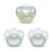 NUK Orthodontic Pacifier Value Pack, Boy, 0-6 Months, 3-Pack 0-6 Month (Pack of 3) Gray Bees