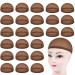 LUNROUG Wig Caps, 24pcs Dark brown Wig Caps Stocking Caps For Wigs Stretchy Nylon Wig Caps For Women Men-Dark brown
