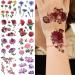 glaryyears 8 Sheets 3D Effect Flower Floral Temporary Tattoos  Arm Chest Leg Tattoo Sticker for Women  Rose Chrysanthemum Designs Body Art on Back Shoulder Waterproof Medium Size Pattern C