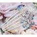 Blue Peacock Rhinestone Wedding Bridal Hair Comb Accessory - Buy Online on GoSupps.com