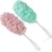 PPHAO - Loofah on a Stick for Men - Bath Brush Long Handle for Shower Elderly - Body Loofah Sponge for Women - Plastic Loofah - Bath Body Brush - Green and Pink Loofah - 2Pack