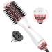 PLAVOGUE Dual Voltage Hair Dryer Brush 100 Millions Negative Ionic Blow Dryer Brush Volumizer (White pink) White-pink