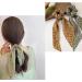 4 Pieces Scarf Scrunchies Simple Temperament Floral Streamer Hair Band Elastic Scarf Hair Ties for Women Girls Hair Accessories - Buy Online on GoSupps.com